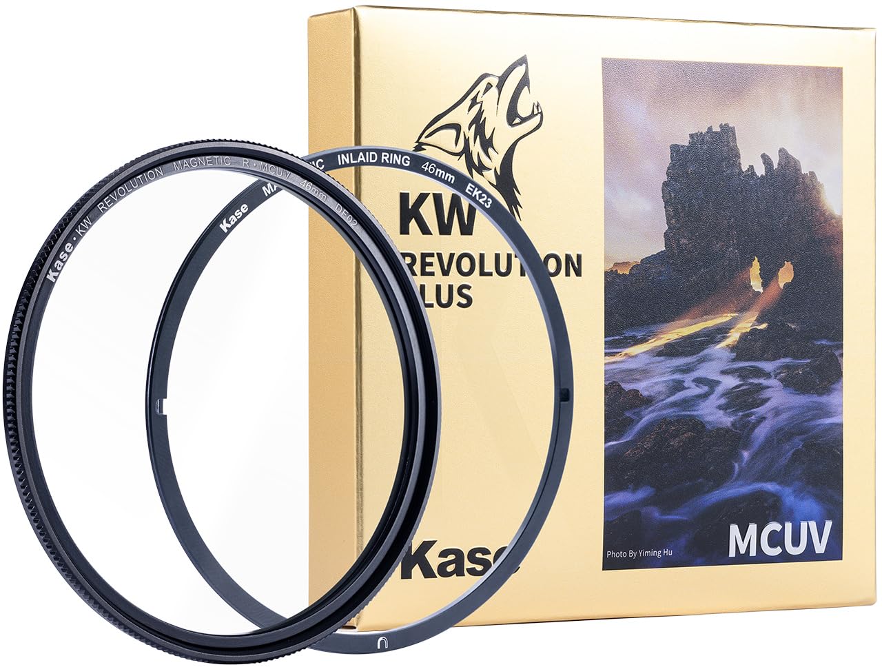 Kase KW Revolution Plus Magnetic Shockproof R-MCUV Filter Anti-Ghosting Anti-Flare Low Reflection Optical Glass Incl Inlaid Adapter (46mm)