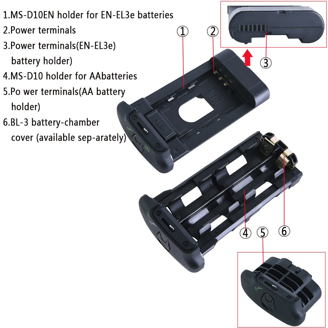DSTE Pro IR Remote MB-D10 Vertical Battery Grip Compatible with Nikon D300 D300S D700 D900 SLR Digital Camera, Working with EN-EL3E (Not Include)
