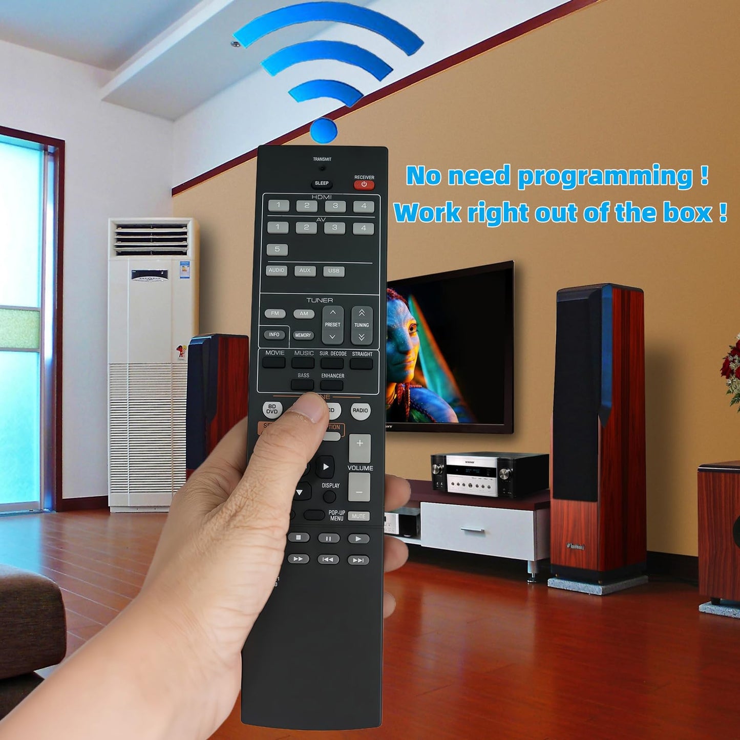 Universal Replacement Remote Controller for Yamaha AV Receiver RX-V385 RX-V471 RX-V475 RX-V477 RX-V483 RX-V485