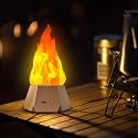Ollcuz Fake Fire Lamp, USB Rechargeable Flameless Candles with Flickering Flame, 3-Mode LED Flame Light for Outdoor Camping Holiday Halloween