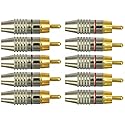 CESS RCA Plug Solder Gold Audio Video Connectors (10 Pack)