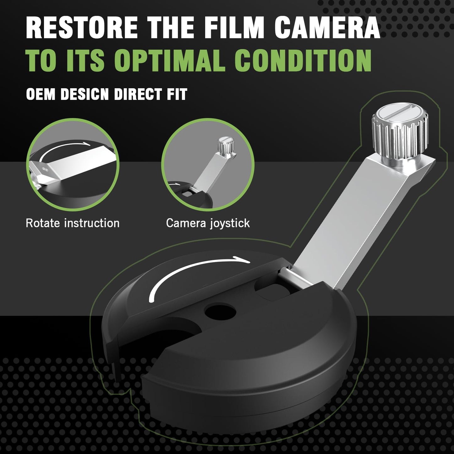 eTone Original Rewind Knob Replacement Kit for Niken Film Camera, Compatible with FM FM2 FE FE2 FA FM3A Series