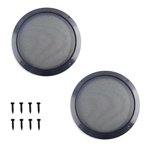 UltAlt 2 Pack 5 Inch Speaker Grills Replacement 5'' Speaker Grill Covers Round Mesh Screen Grille Cover for Subwoofer Box Wooden Speaker Enclosure