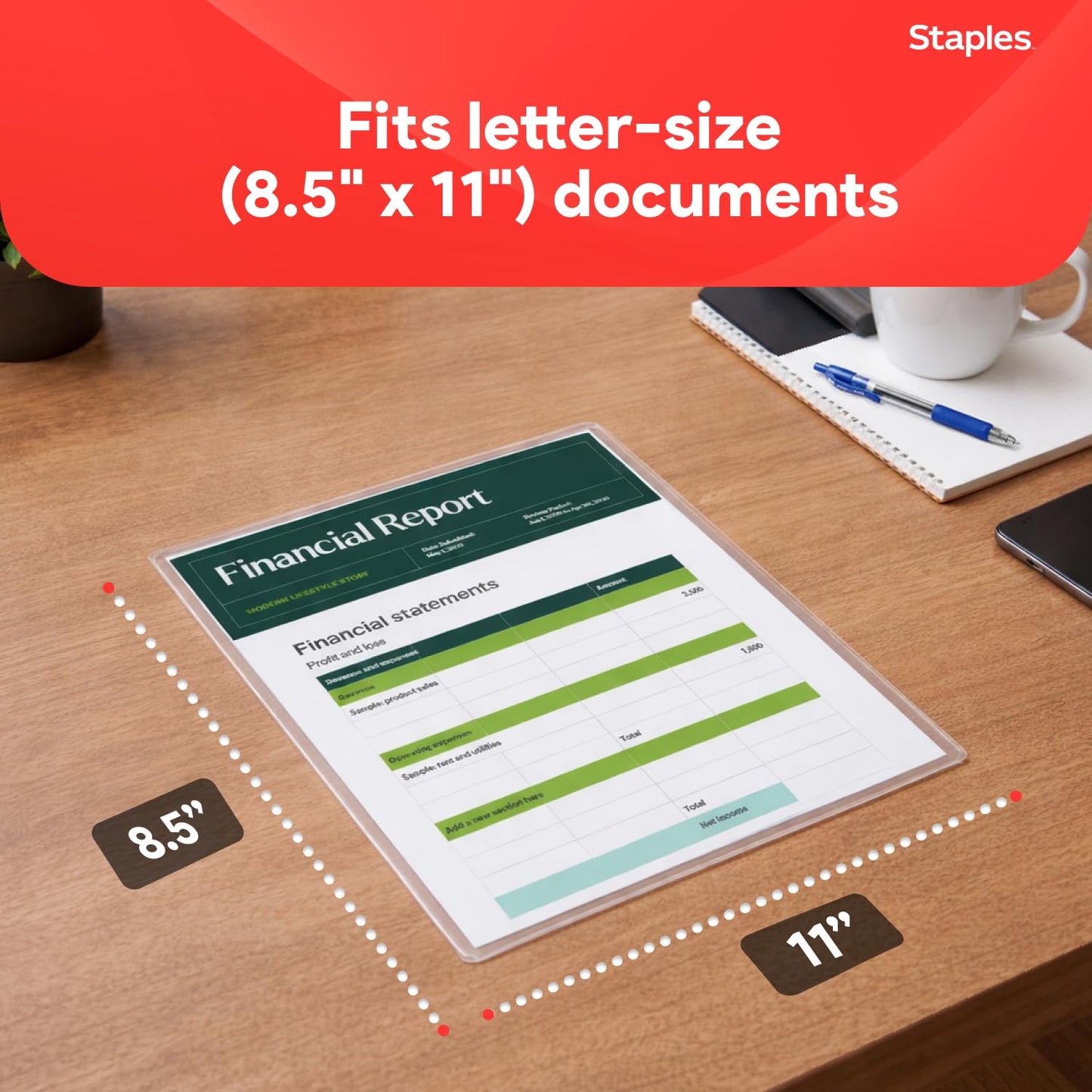 Staples Thermal Laminating Pouches, Letter Size, 5 Mil, 100/Pack (5204003/5204009)