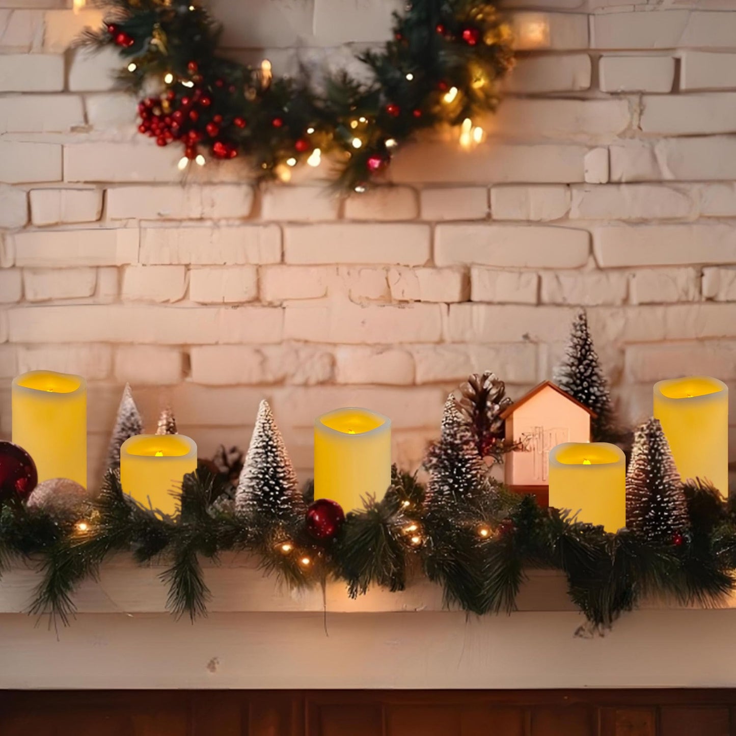 HVOPGEEUAN flameless Pillar Candles with Remote,Candles Battery Operated, Led Candles Flickering Real Wax Pack of 3, Christmas Home Wedding Birthday