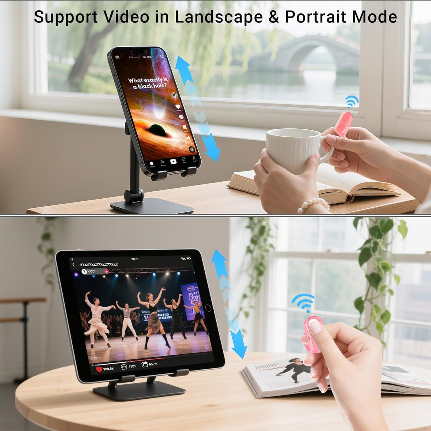Scrolling Ring Remote for TikTok YouTube IG Shorts Video Landscape Portrait, Fingertip Wireless Scroller Page Turner Clicker for Kindle APP Compatible