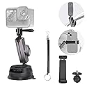 VVNTVEE Car Camera Mount for Go pro,Metal Suction Cup Mount for Phone/Action Camera Hero 13 12 Pocket 3 Action 5 Pro Action 4 3 X4 X3 with 360°