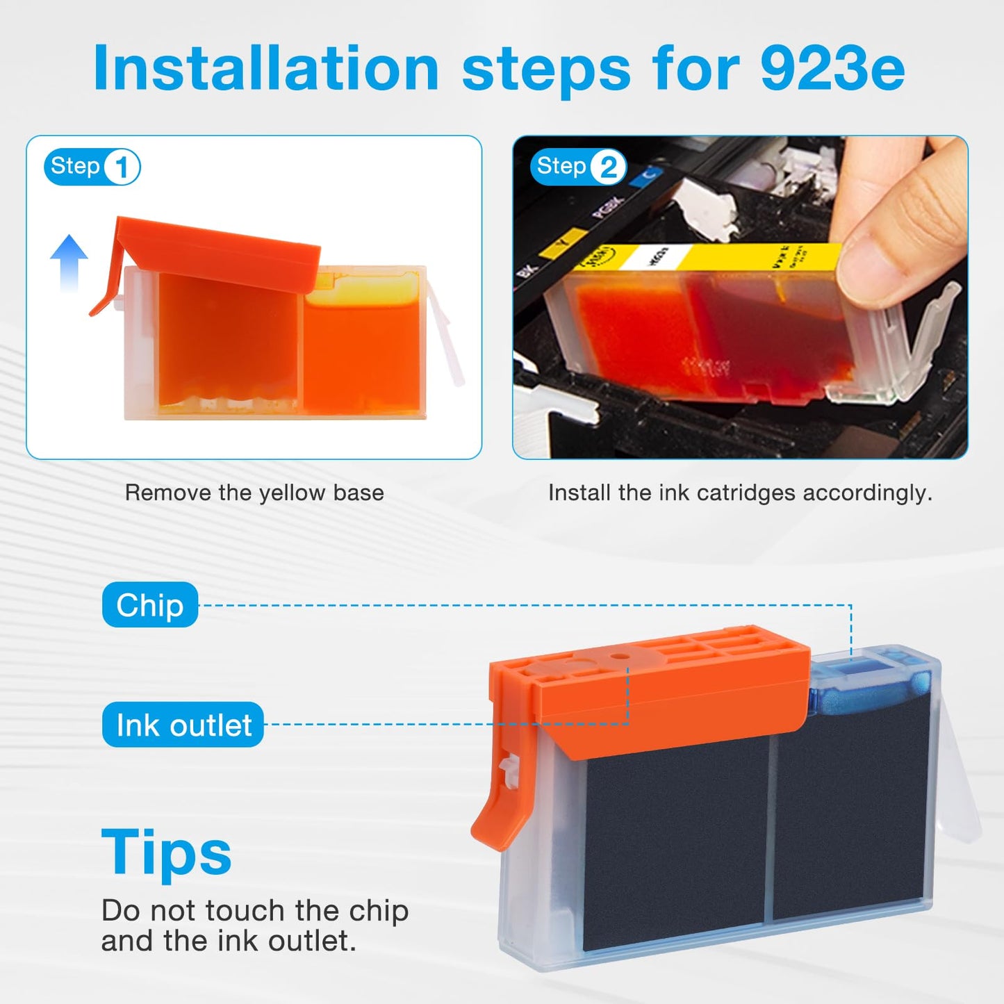 Aceozsoronn 923e 923XL 923 Ink Cartridges for HP OfficeJet Pro 8130e 8135e 8139e 8138e 8122e 8120 8124e 8125e 8130 8132e 8134e Printers (4 Pack