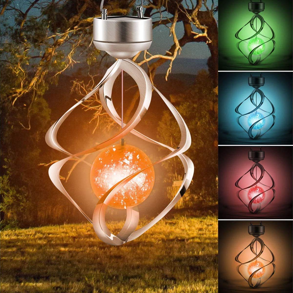 Solar Lights Outdoor Wind Chimes LED Colour Changing Hanging Light