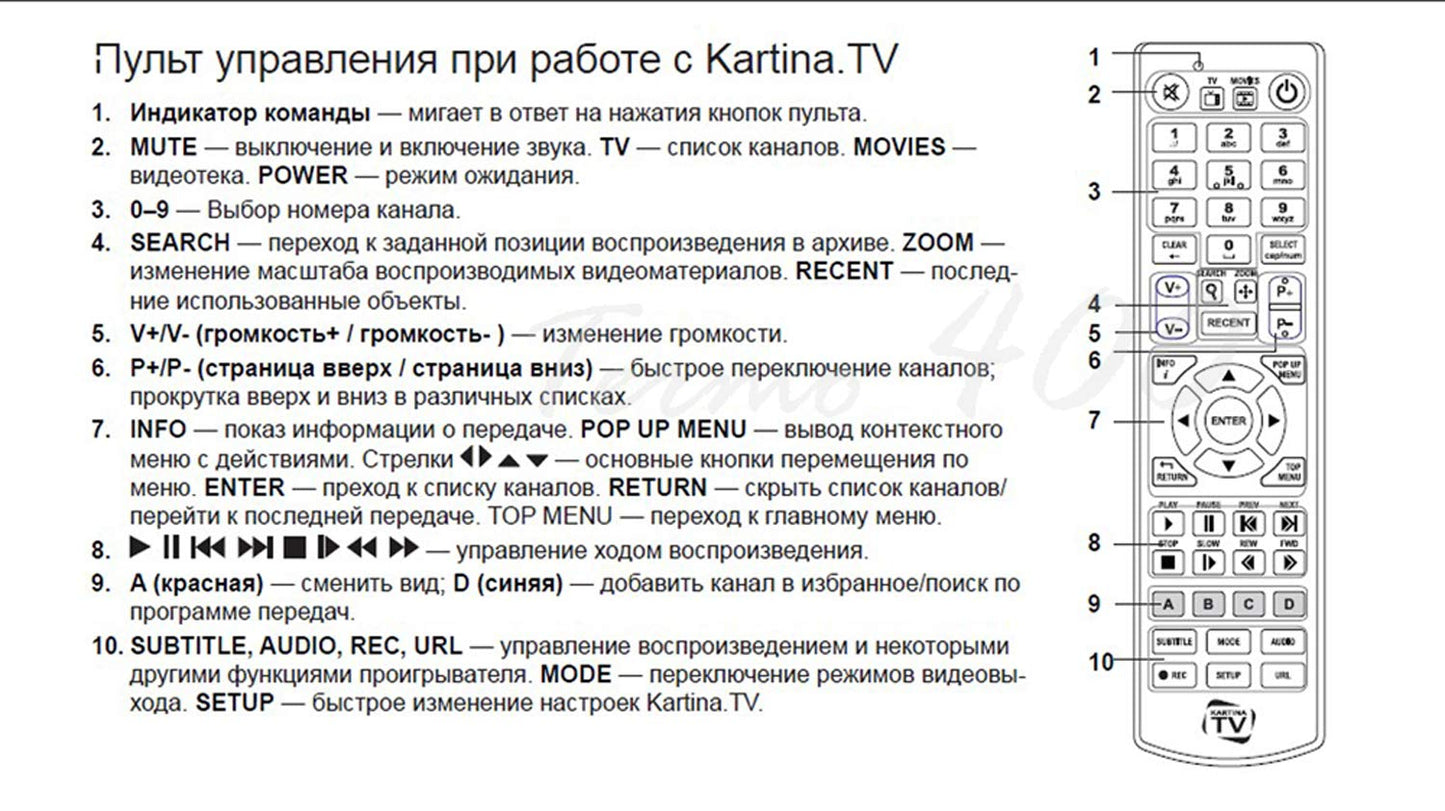 DUNE HD REMOTE CONTROL KARTINA TV logo
