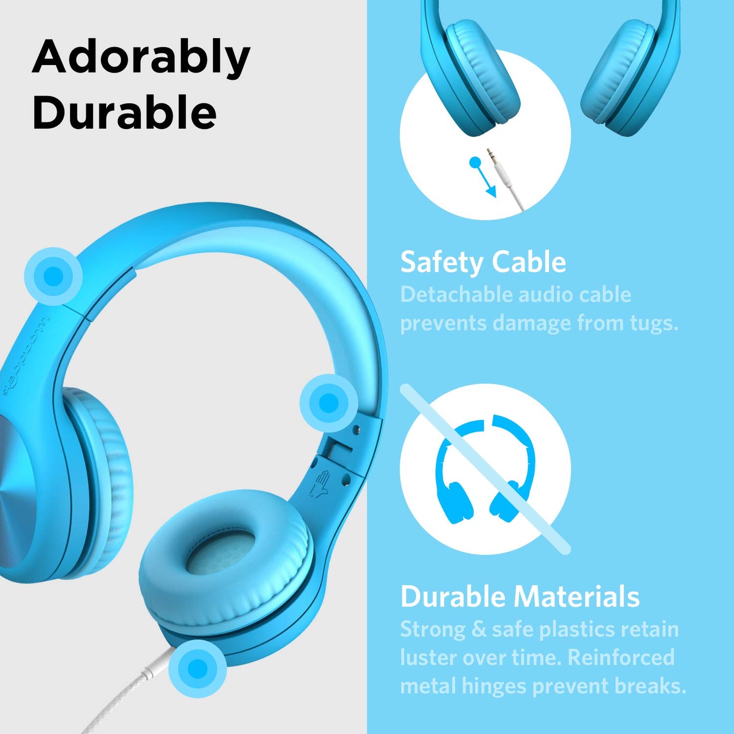 LilGadgets Connect+ Pro Wired Kids Headphones for School with Microphone, Volume Limiting Over-Ear Headset with Cord, SharePort Technology & SoftTouch