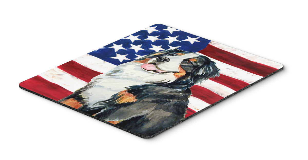 Caroline's Treasures LH9003MP "USA American Flag with Bernese Mountain Dog Mouse Pad, Hot Pad or Trivet" for Home Office Gaming Working Computers