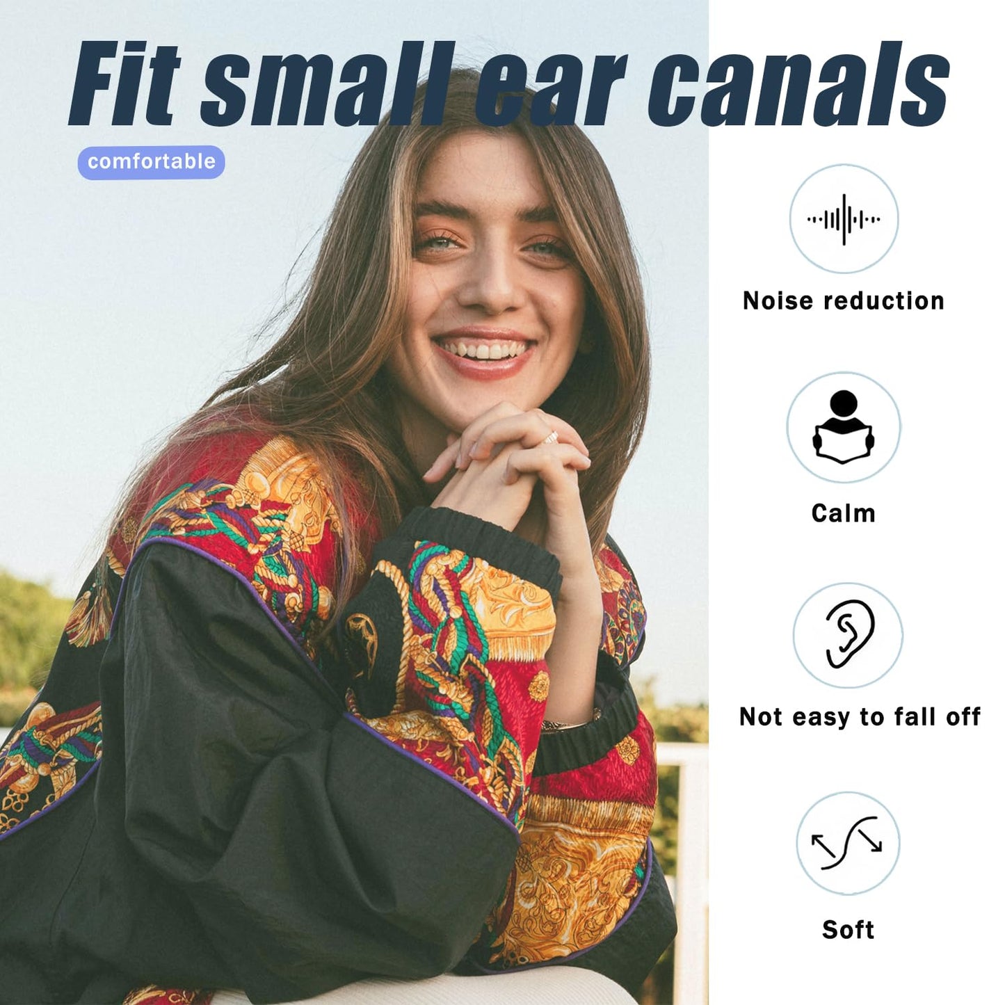8 Pairs XS/S Extra Small Ear Tips - Fit for Small Ears, Universal Replacement Tips for Most In-Ear Earbuds, Black