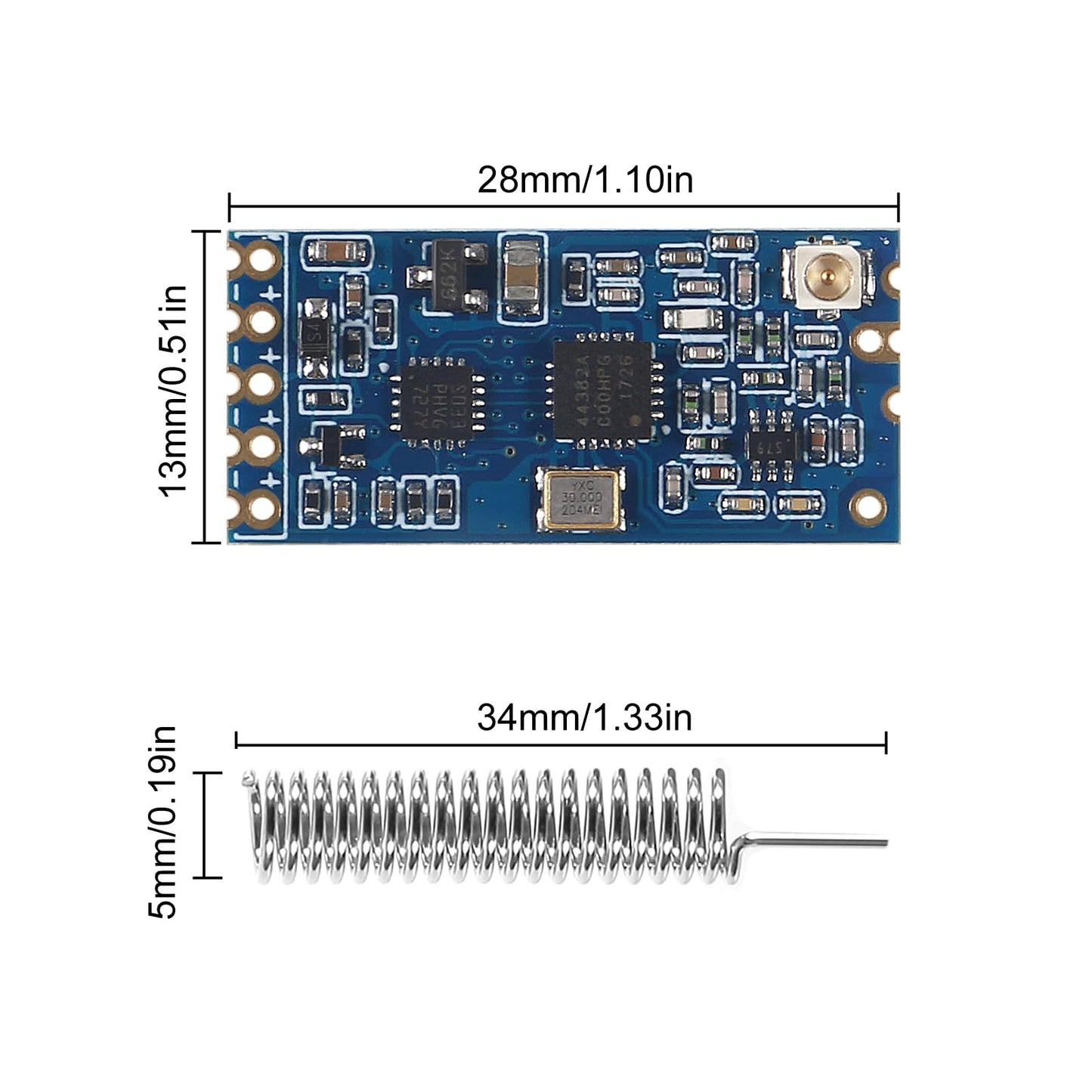 2pcs HC-12 433Mhz SI4463/SI4438 Wireless Serial Port Module 1000M Replace Bluetooth with Antenna