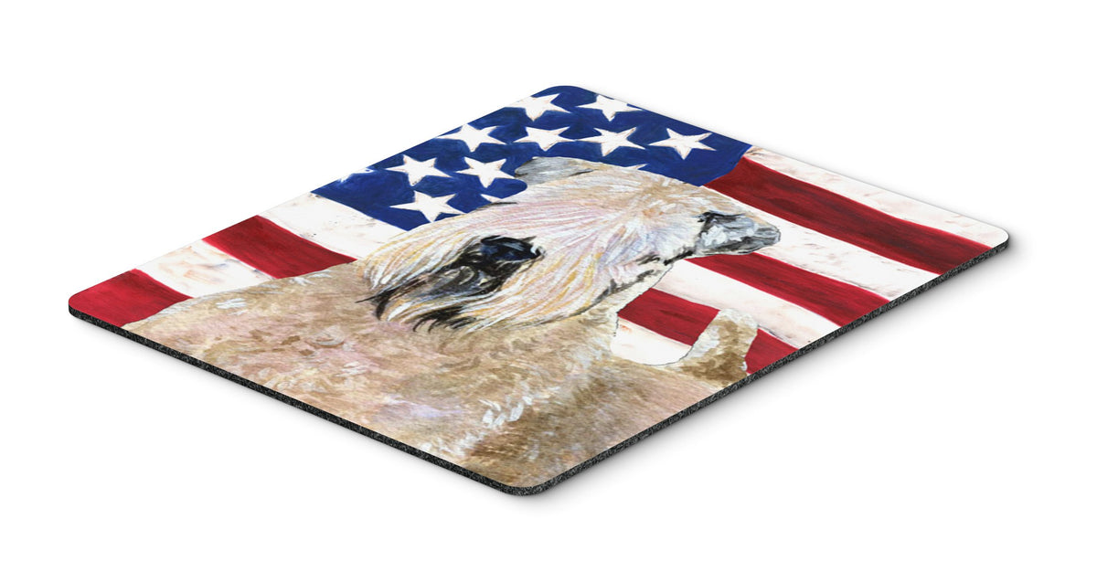 Caroline's Treasures SS4019MP USA American Flag with Wheaten Terrier Soft Coated Mouse Pad, Hot Pad or Trivet for Home Office Gaming Working Computers