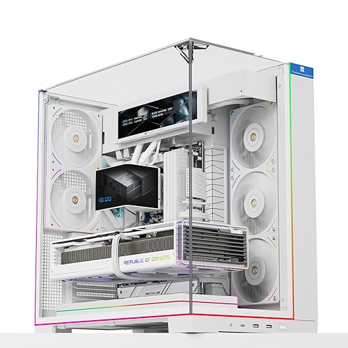 Thermalright A70 White ATX Gaming Case Three-Sided Column-Free Glass 8 CPU Fan Slots + Four-Way Airflow Tool-Free Quick Release Vertical Graphics Card