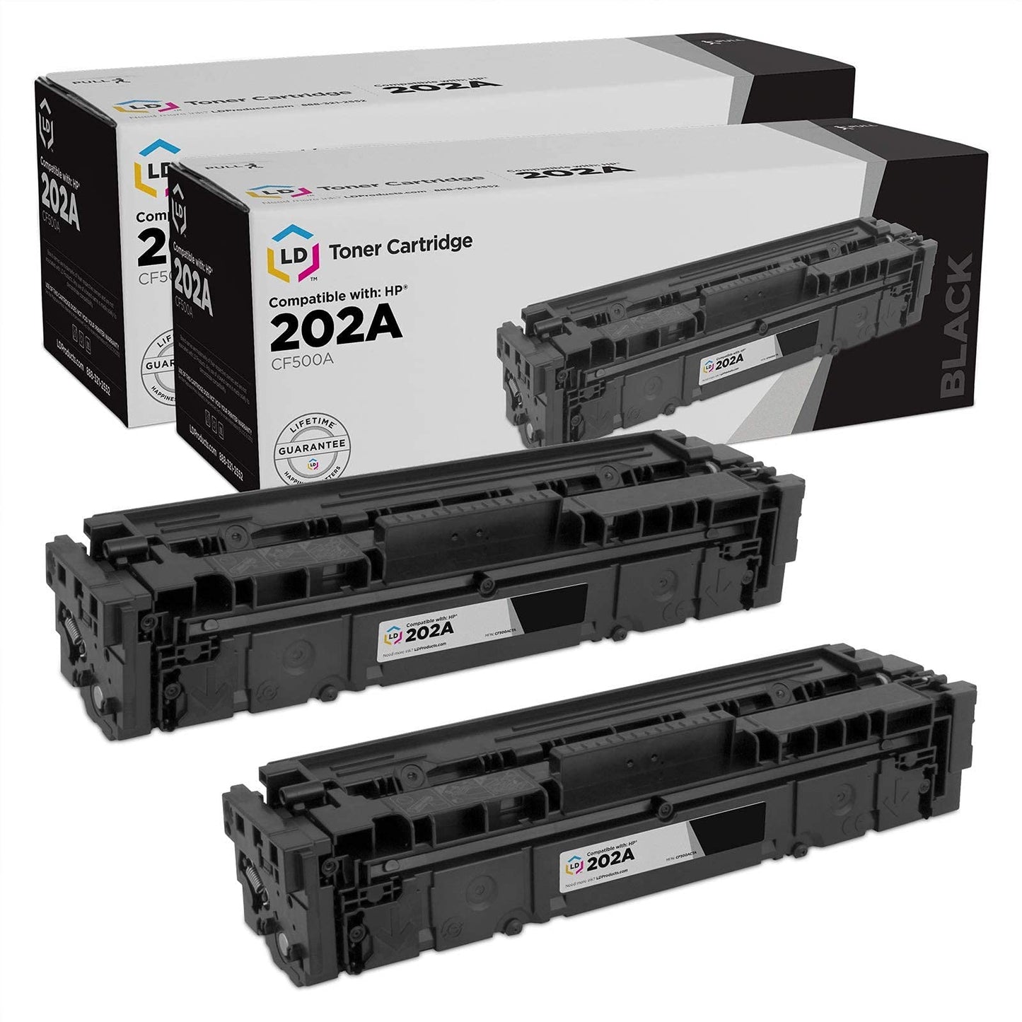 LD Products Compatible Toner Cartridge Replacement for HP 202A (2 Pack, Black) Compatible with the Following HP Printers M254dw M281cdw M281dw M281fdw