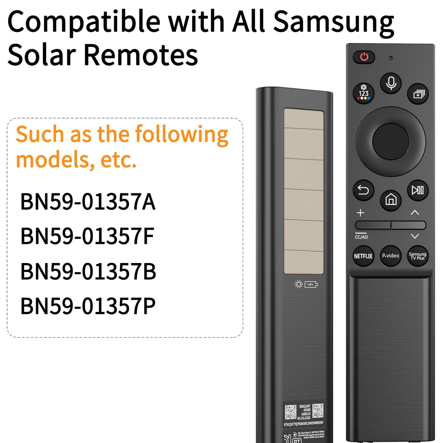 BN59-01357A BN59-01357F Solar Frame TV Remote Control Replacement for Samsung 2019-2026 Neo QLED Smart 4K Ultra HD TV with Voice & Rechargeable Solar