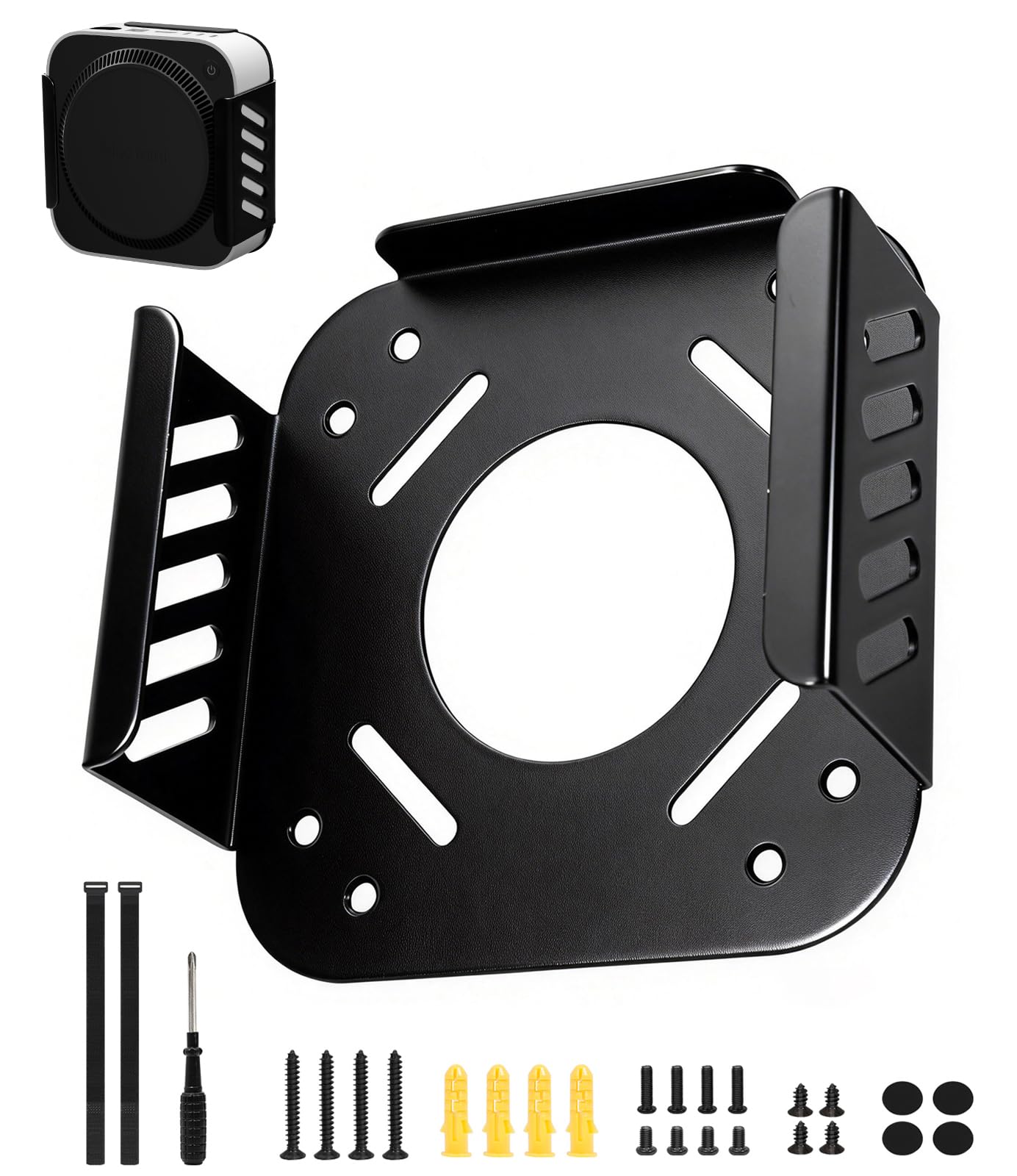 Freejia Metal Mac mini PC Mount Compatible with 2024 Mac mini M4/M4ProMount VESAMount, Under DeskMount and WallMount,macmini m4 Stand with Heat