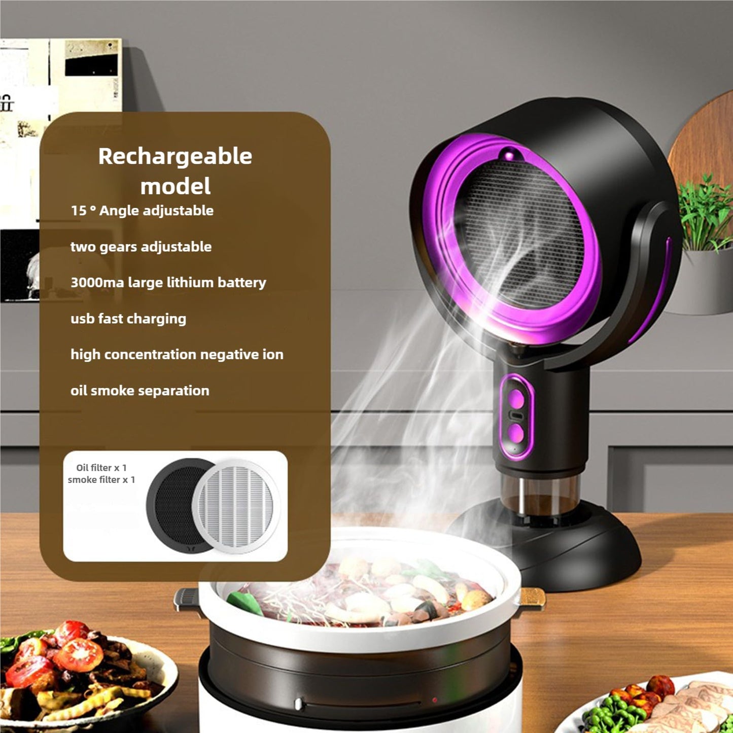 Smokeout fan Purifier Fan Puffhide Purifier - Mini Smoke Diffuser and Portable Smoke Air Purifier, Smoke Fan for Smoking Indoors with Rechargeable