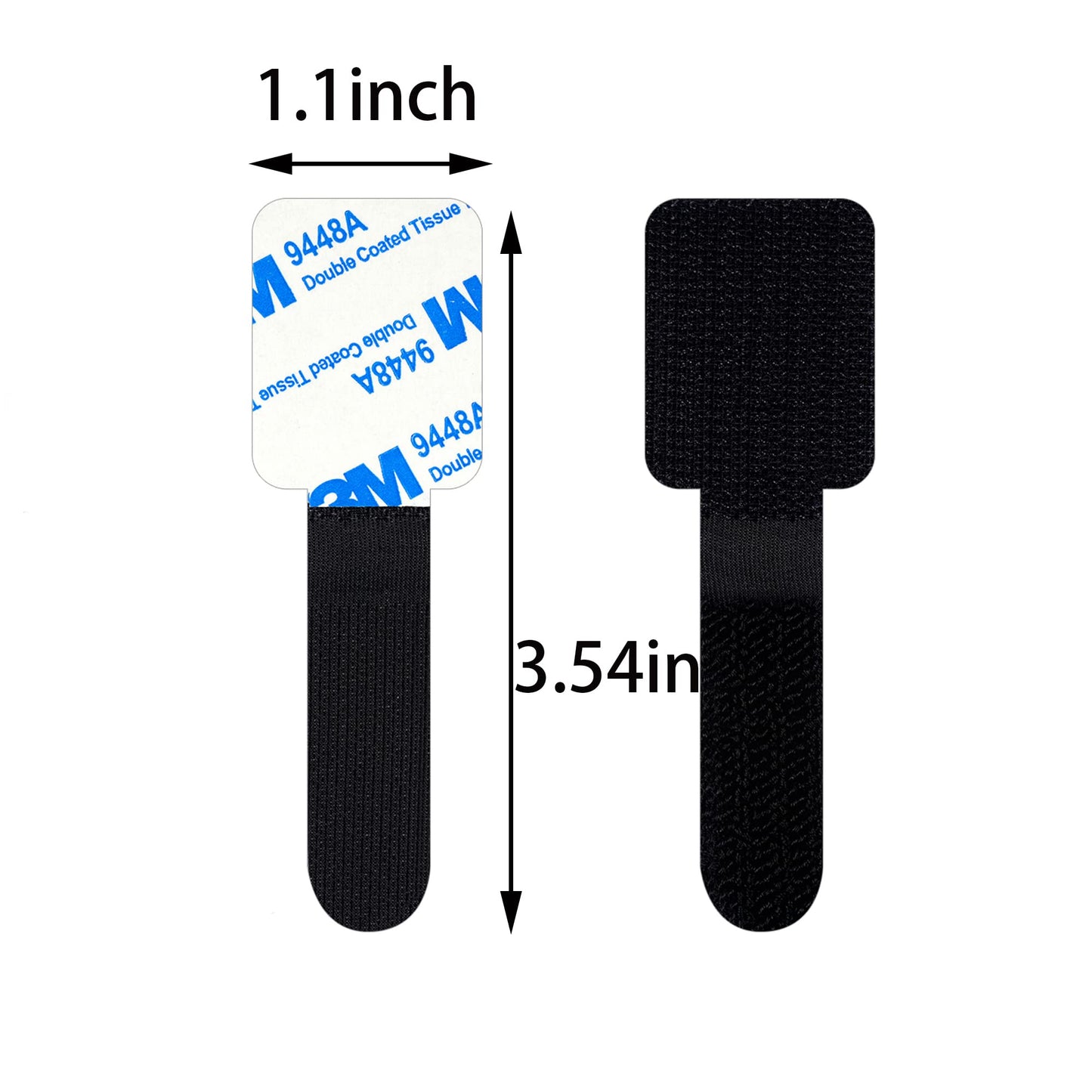 40pcs Hook and Loop Cable Ties Under Desk Cable Management Desk Cord Organizer Adhesive Cable Clips Straps Sticky-Back Wire Organizers for Office