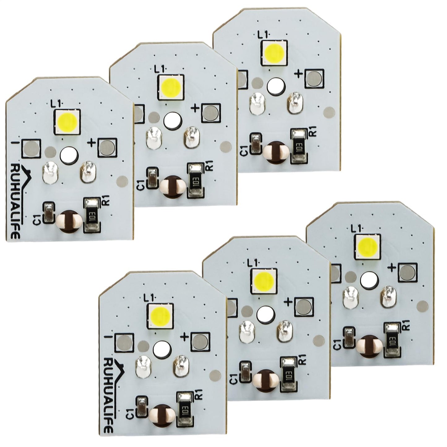 RUHUALIFE 6 PCS Refrigerator LED Lights Refrigerator Bulbs Refrigerator Lamp Modules Compatible with GE Replace#: WR55X30602 WR55X26486 WR55X11132