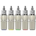 DIYhz Tin Brass Plated Insulated Binding Post Terminals Connectors for 5mm Banana Plugs Test Probe Conversion Amplifier Speaker 5PCS (Red, Yellow