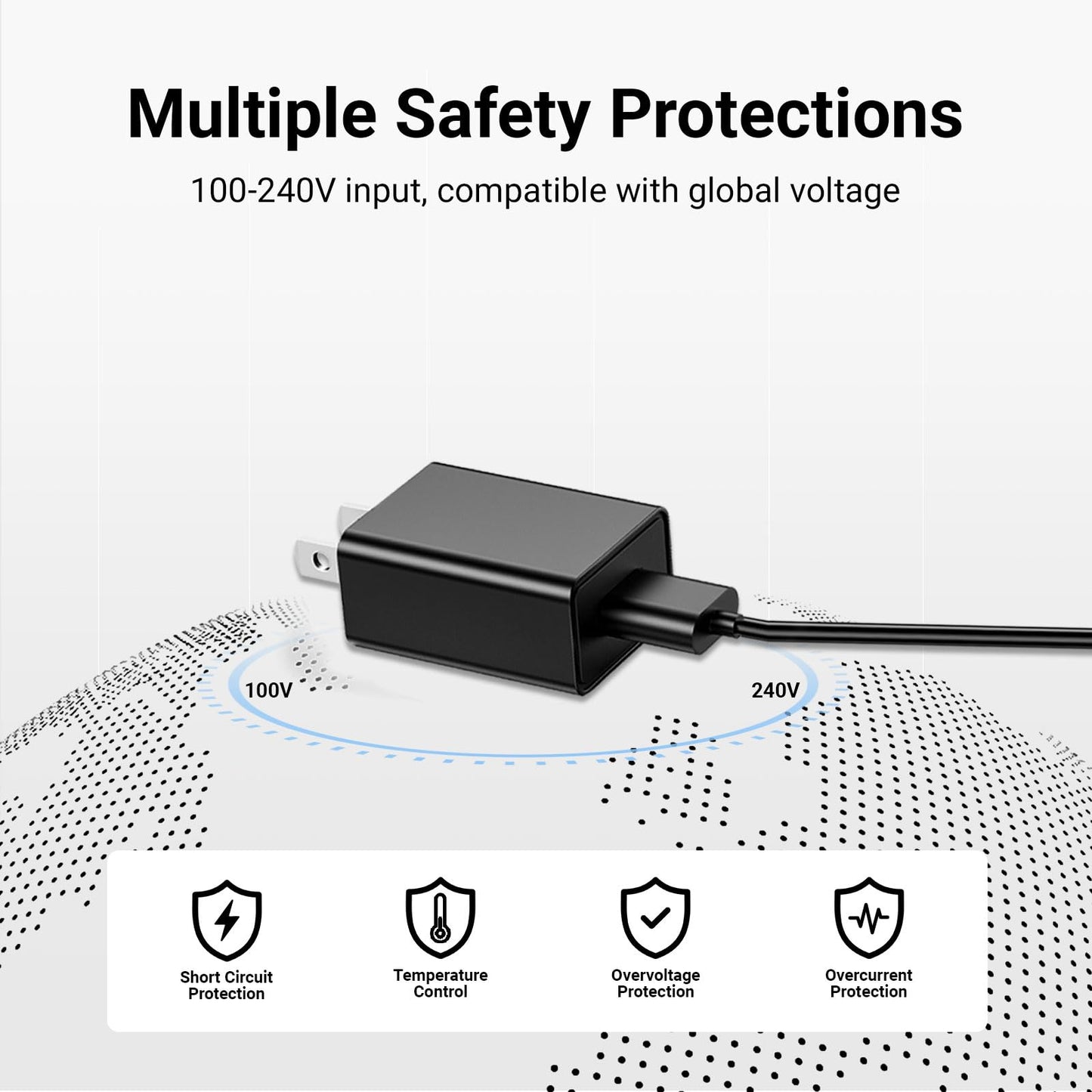 OatXtorpor 5V2A 9.8Ft Heated Vest Jacket USB Charger Pants Coat, USB Wall Charging Cord Connection Cables, Plug Power Supply with Male USB Plug