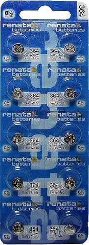10 Pack 364 Renata Silver Oxide 0% Mercury Electronic Batteries SR621SW