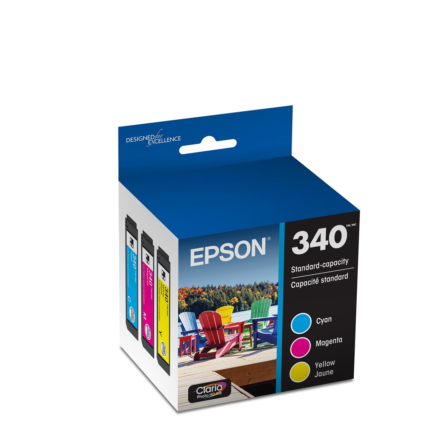Epson 340 Claria Photo HD Ink Standard Capacity 3 Color Cartridge Combo Pack (T340923-S) Works with Expression XP-8800