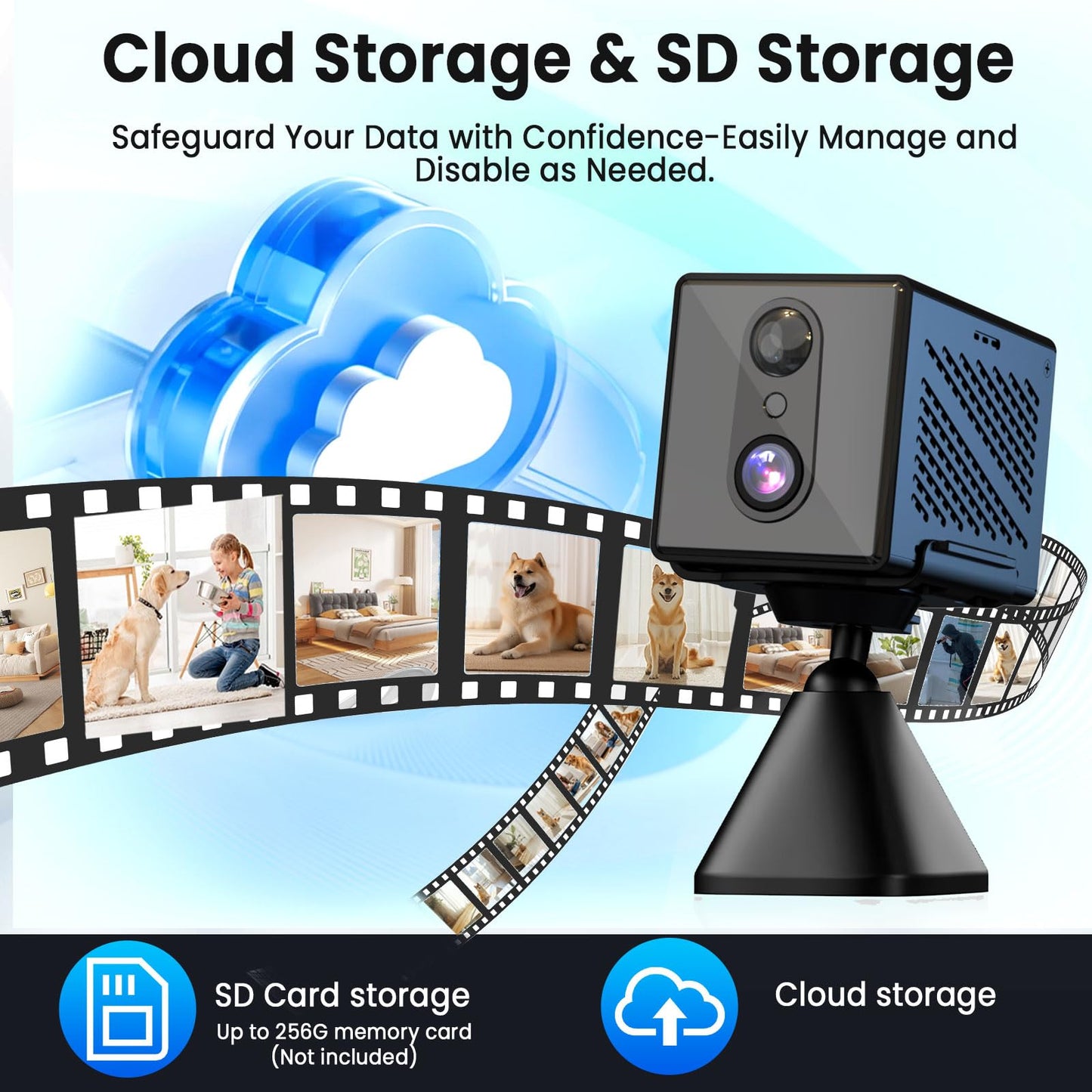 2026 Upgraded 4K Security Camera, 5GHz WiFi Indoor Camera, Free Cloud Storage, Home Security Camera with Night Vision, Motion Sensor, Long Battery