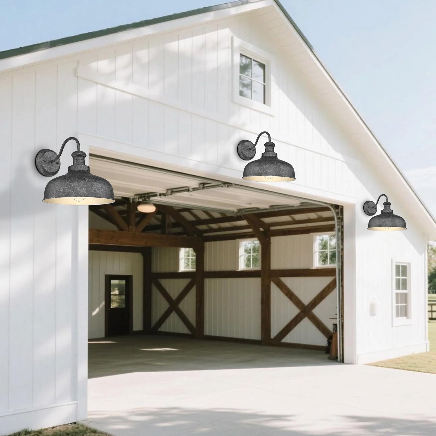 Outdoor Farmhouse Barn Light, Outside Wall Sconce, Weather Resistant Anti-Rust Farmhouse Exterior Wall Light, Outdoor Lantern Lamp for Porch, Garage
