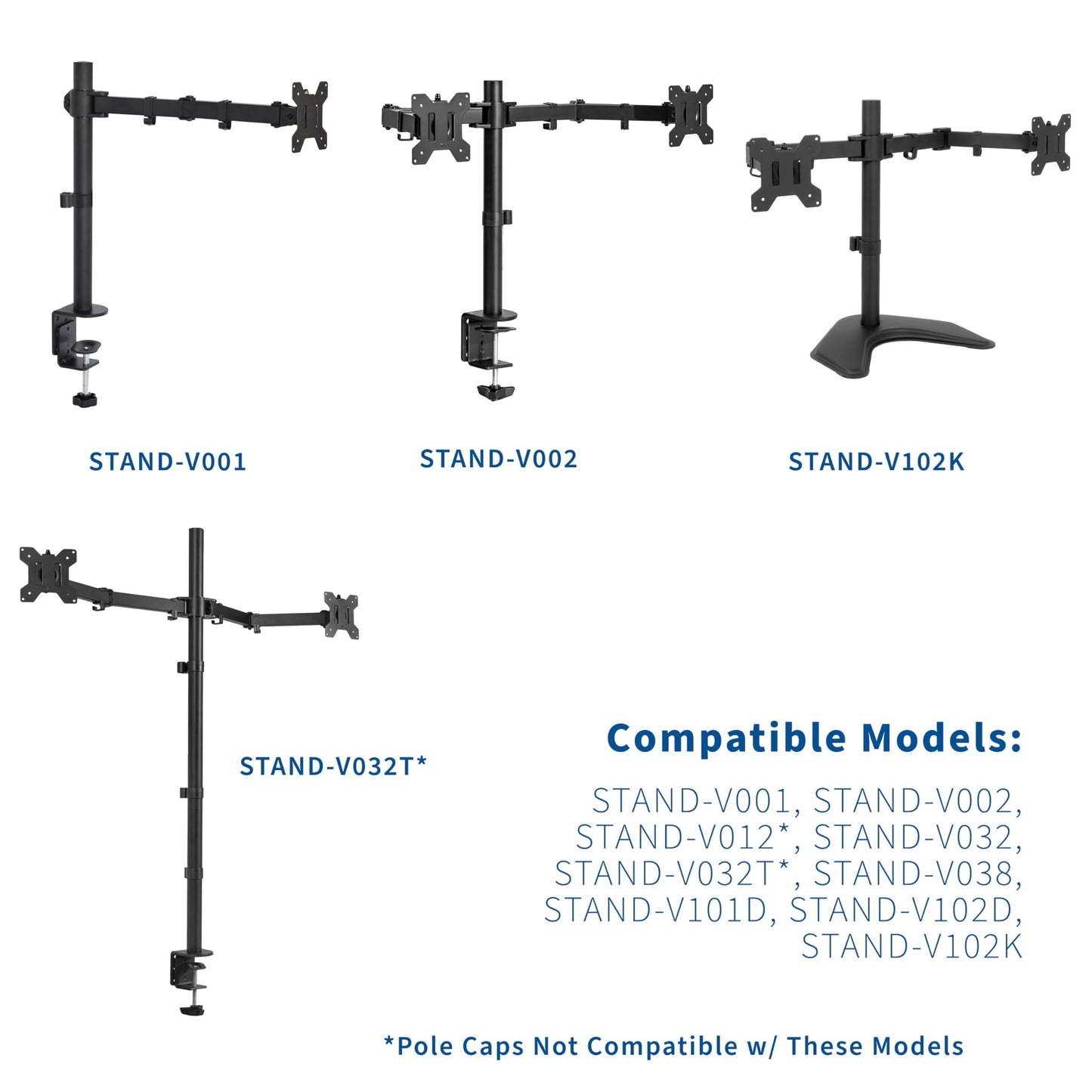 VIVO Hardware Pack for Monitor Stand, Includes Pole Cap, Cable Clips, Screws, Spacers, Allen Wrenches, Black, PT-SD-HP02