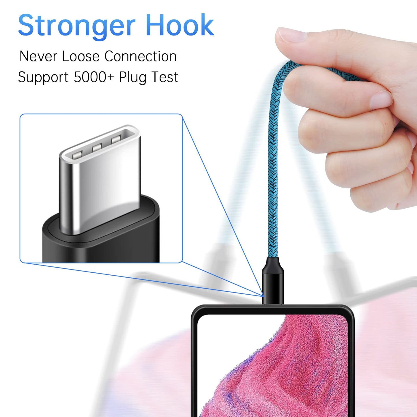 Android Phone Charger Fast Charging Compatible for Moto G/G Stylus/G Power/G Play 2023/G Fast/Edge+, Edge 5G UW/One 5G UW ace, G9 G8 G7 Power Plus