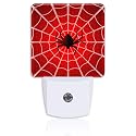 Neidius Red Spider Web Night Light,Cobweb Trap Gossamer Plug-in Night Light Auto Dusk-to-Dawn Sensor Energy Efficient LED Lamp for Room
