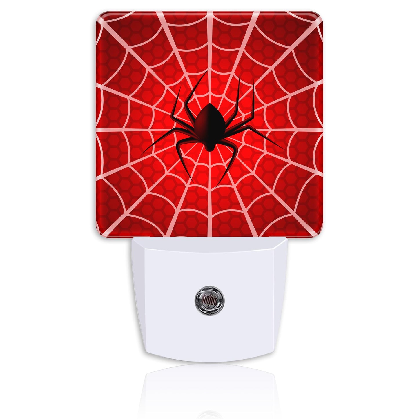 Neidius Red Spider Web Night Light,Cobweb Trap Gossamer Plug-in Night Light Auto Dusk-to-Dawn Sensor Energy Efficient LED Lamp for Room