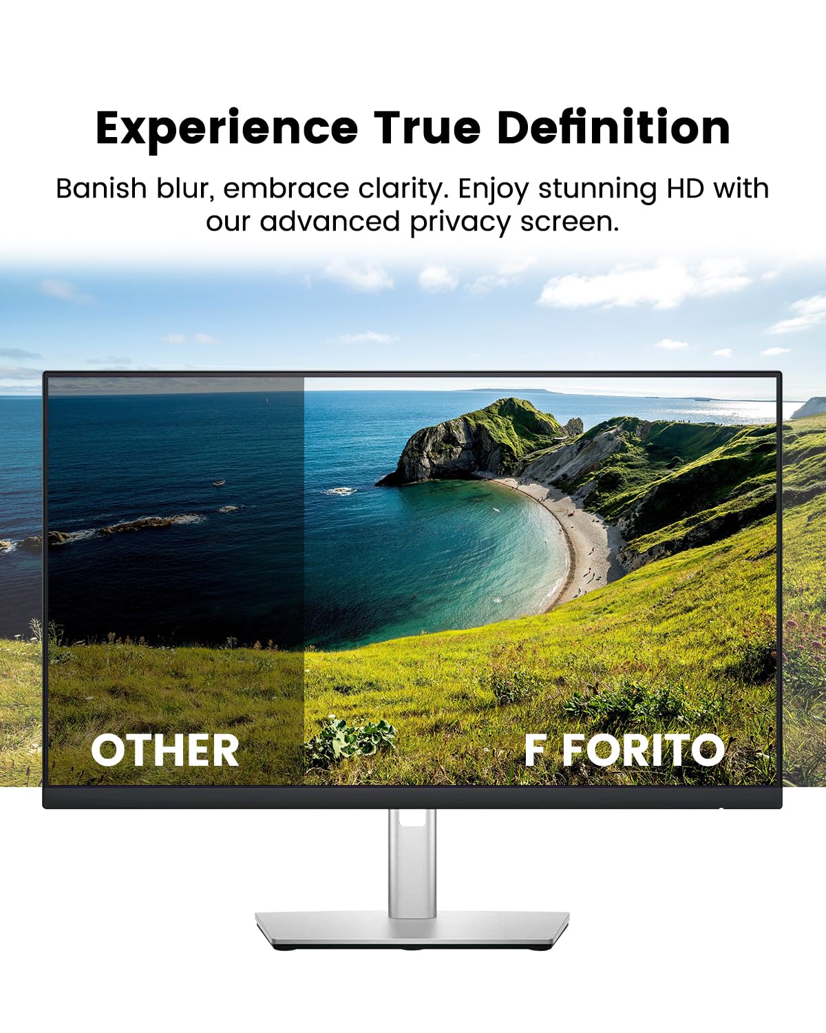 F FORITO 27 Inch 16:9 360°Privacy Screen Protector for Computer Monitor, Removable Eye Protection Anti Blue Light Anti Glare Computer Screen Privacy