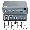 USB C KVM Switch 4K@60Hz,Dual Monitor USB C HDMI KVM Switch for 1 PC and 1 Laptop Sharing 2 Monitor and 4 USB3.0 Devices, PD Power for Laptop