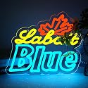 VIIFF Iconic Blue Beer Neon Sign 12.2x11.7 Inch Dimmable USB Wall Decor for Man Cave Bar Garage Game Room