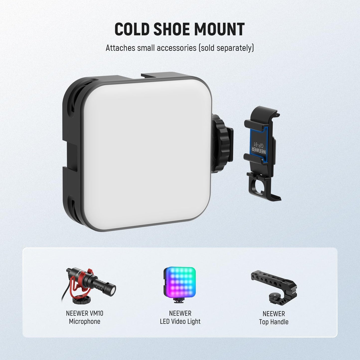 NEEWER Action Camera Side Door Compatible with GoPro Hero 13 12 11 10 9 Black, Dustproof Battery Compartment Cover Replacement with Cold Shoe