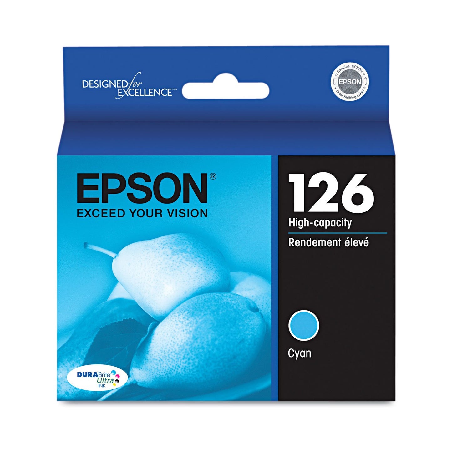 Epson T126220 OEM Ink - (126) Stylus NX330 NX430 Workforce 60 435 520 545 630 633 635 645 840 845 3520 3540 7010 7510 7520 DURABrite Ultra High
