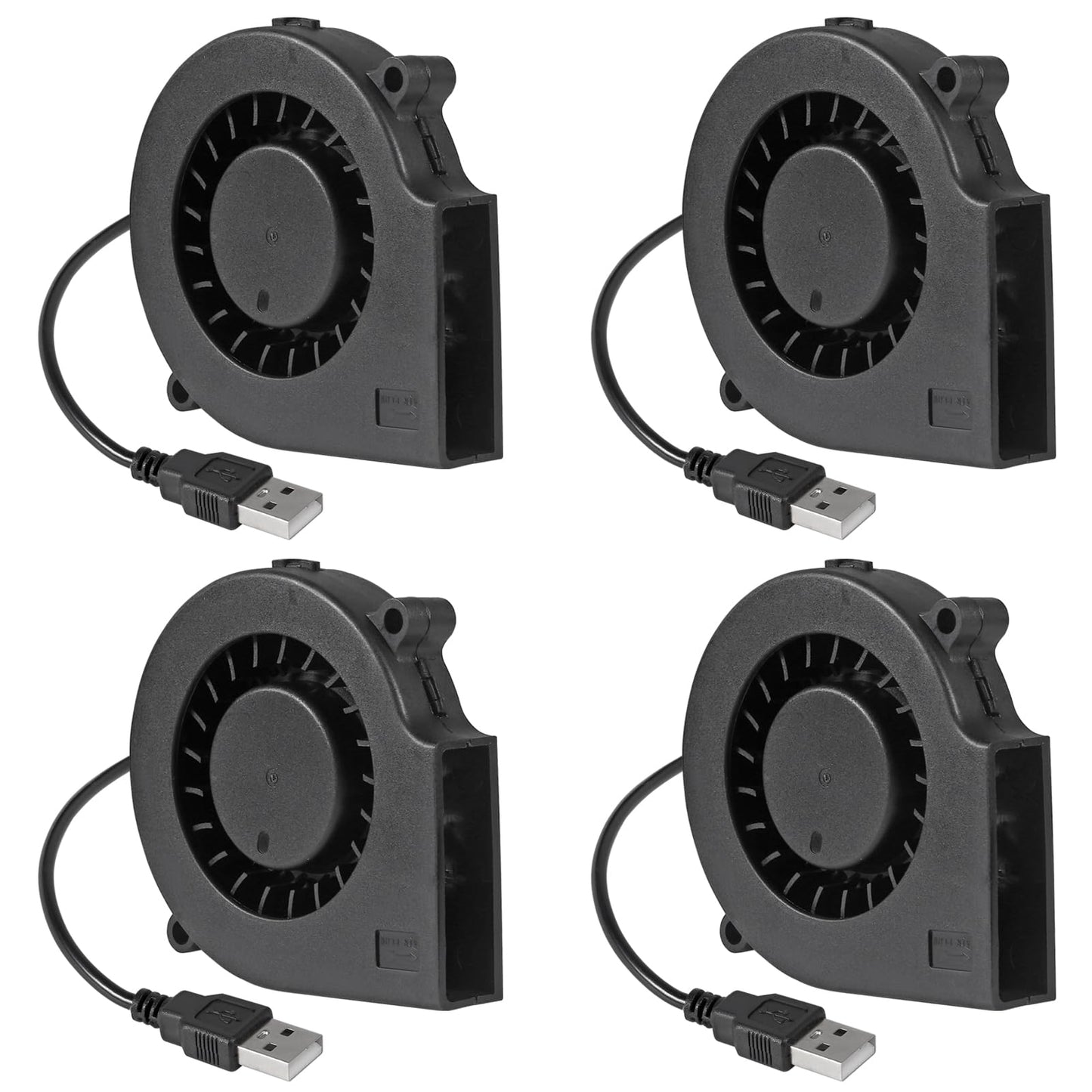 4Pcs 75mm USB Fan 75mm x 15mm Cooling Turbo Blower Fan 5V 7515 USB DC Brushless Small Computer Case Fan Cooler for 3D Printer Cooling Electronics, Air