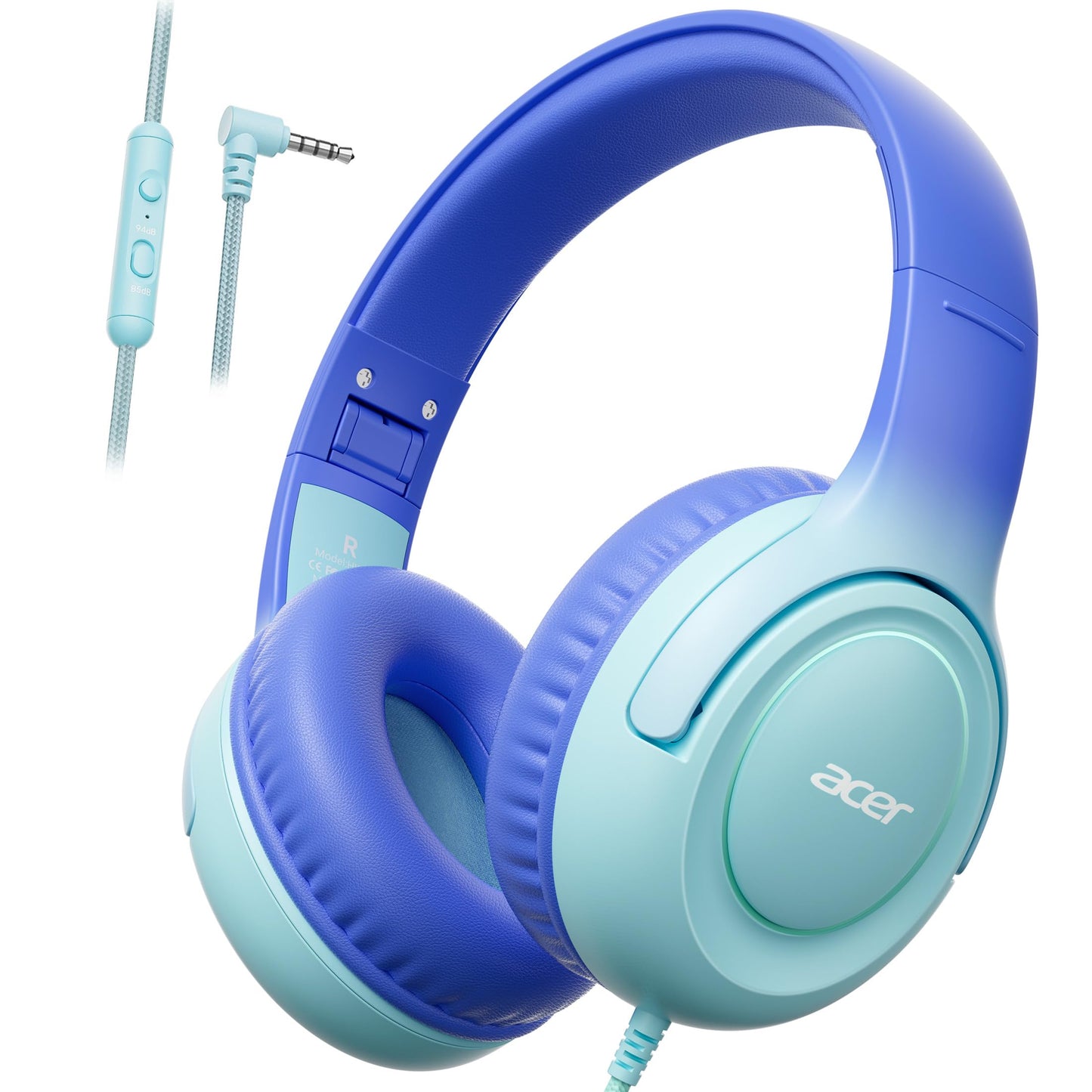 Acer Kids Headphones for School, 85-94dB Limiter, 3.5mm Jack, w/Mic HK03