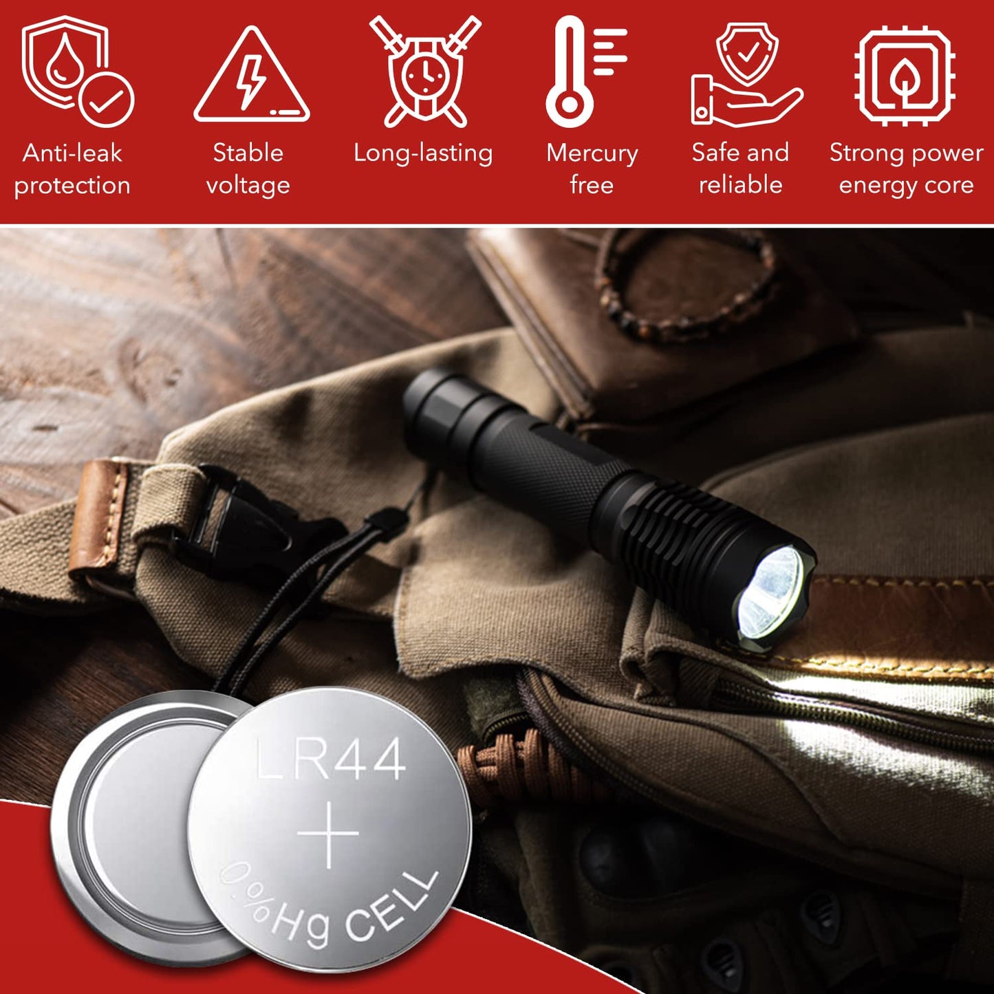 100 Pack LOOPACELL LR44 AG13 357 L1154 A76 Button-Cell Batteries