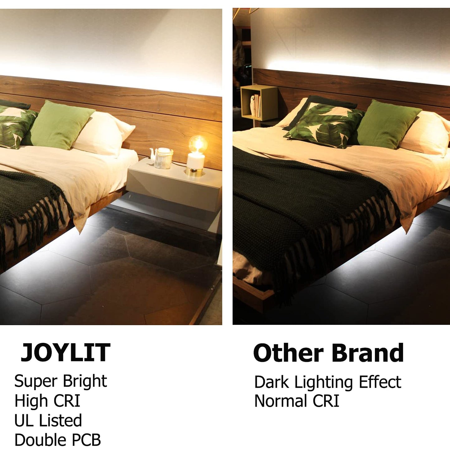JOYLIT 24V White LED Light Strip 4500lm Bright, UL Listed 2835 300LEDs 16.4ft 6000K Daylight Tape Lights, Flexible Dimmable Strips Lighting