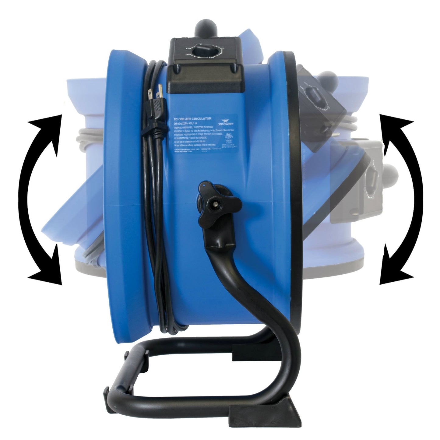 XPOWER FC-300 Heavy Duty Industrial High Velocity Whole Room Air Mover Air Circulator Utility Shop Floor Fan, Variable Speed, Timer, 14 inch, 2100