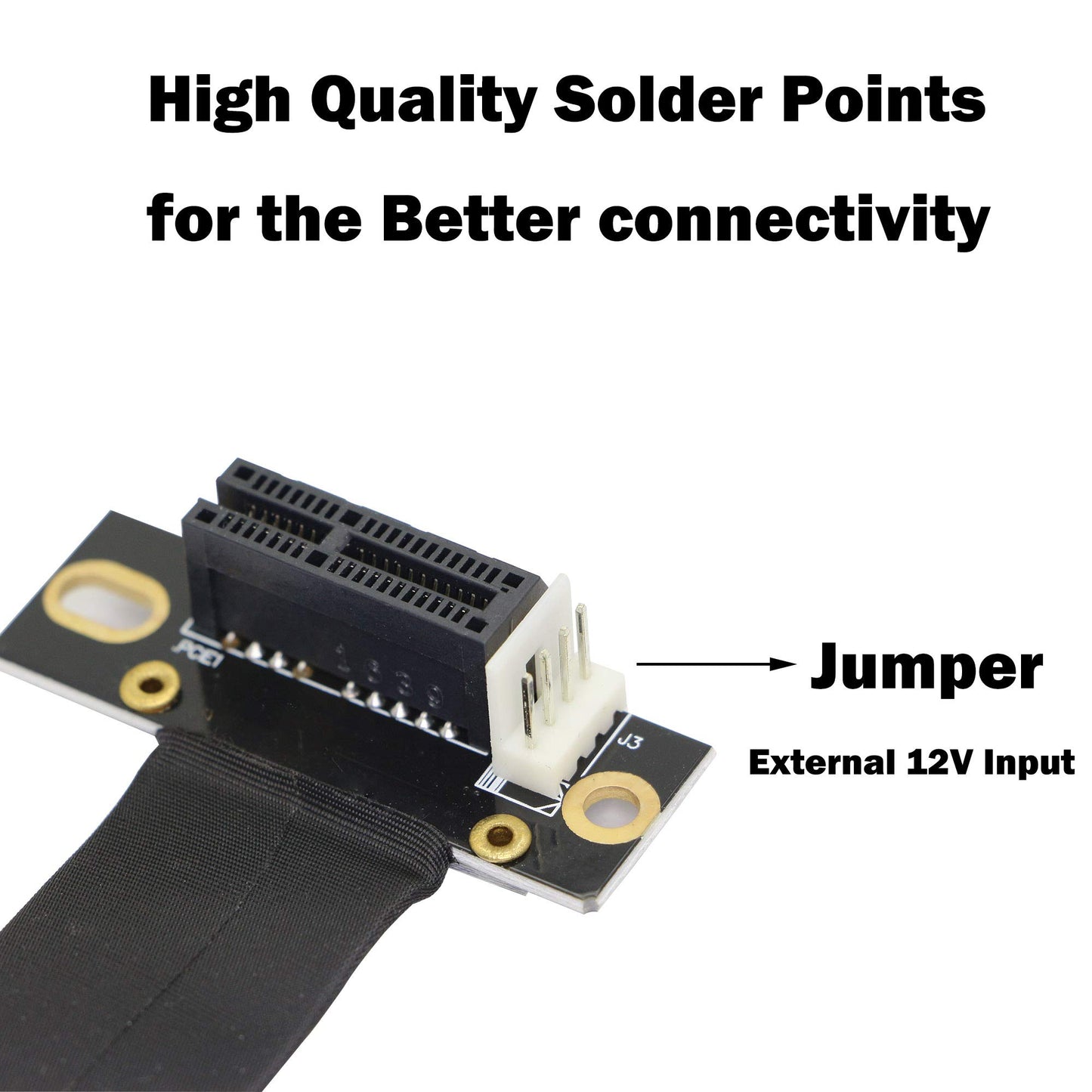GINTOOYUN PCIE Extension Cable,PCI-Express 3.0 1X Male to Female Riser Cable PCI-E 1X Extender Adapter Jumper (18cm,90°