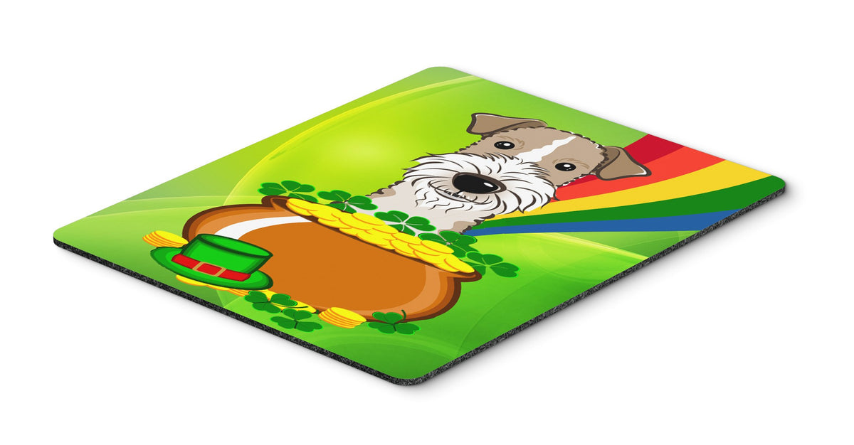 Caroline's Treasures BB1991MP Wire Haired Fox Terrier St. Patrick's Day Mouse Pad, Hot Pad or Trivet for Home Office Gaming Working Computers Laptop