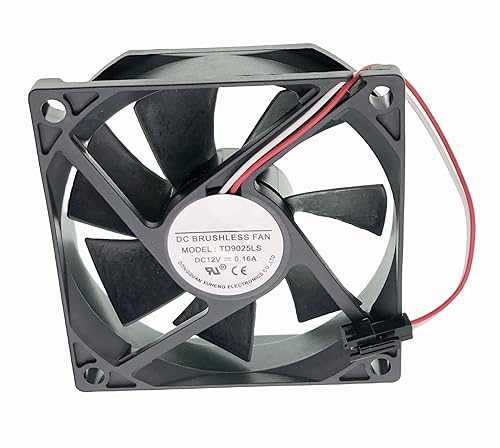 for TONON TD9025LS Wine Fridge Hotel Refrigerator, DC12V 0.16A Size: 90x90x25mm, (E1 Plug) 2-Wire Cooling Fan.