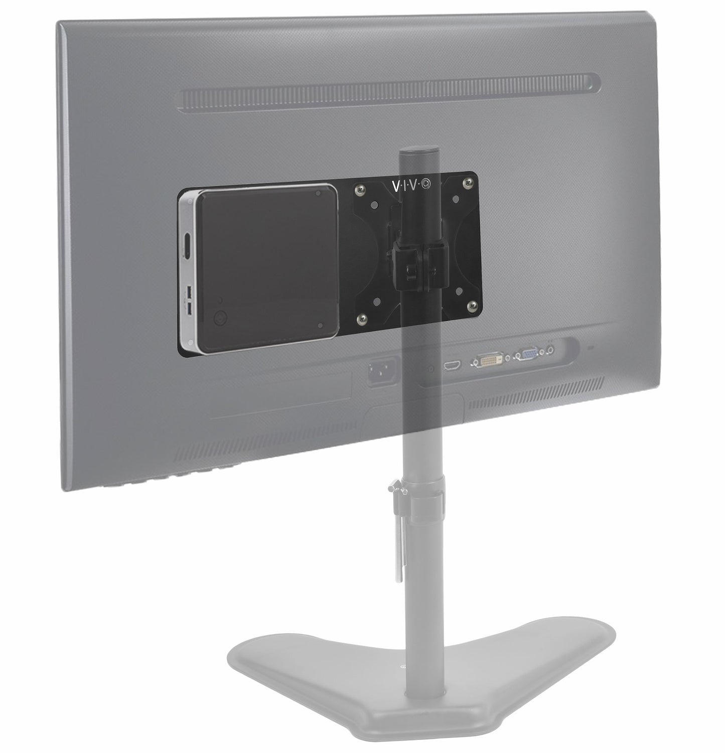 VIVO Steel Arm Bracket Holder for Intel NUC, Back of Monitor VESA Metal Plate Mount Extension, Black, MOUNT-VESA01